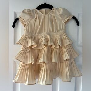 Charming Cream Ruffle Kids Dress